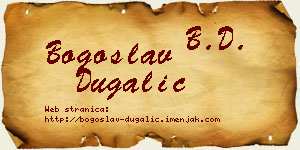 Bogoslav Dugalić vizit kartica
